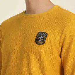 Allen Solly Yellow Nylon Regular Fit T-Shirt image 5