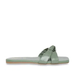 People by Pantaloons Women's Green Cross Strap Sandals image 2
