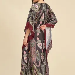 The Kaftan Company Black Regular Fit Printed Kaftan Night Dress image 2