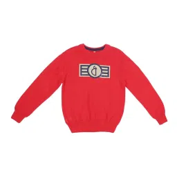 Gini & Jony Kids Red Printed Full Sleeves Sweater image 1