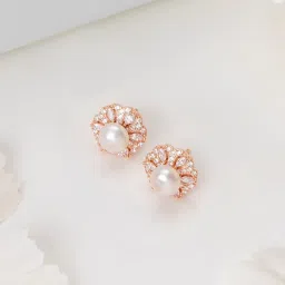 Zavya 92.5 Sterling Silver Petals and Floral Stud Earrings for Women image 1