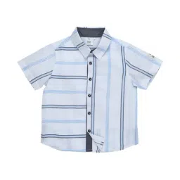 zach and kiki ZACH &KIKI Boys White Cotton Striped Shirt-picture-28