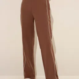 studiofit women Studiofit by Westside Brown High-Rise Cotton Blend Track Pants image 1