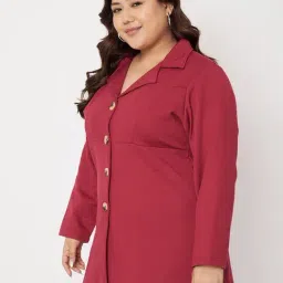 BRINNS Maroon Solid Overcoat image 3