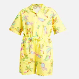 VERO MODA GIRL Banana Cream Tropical Print Regular Fit Playsuit image 5