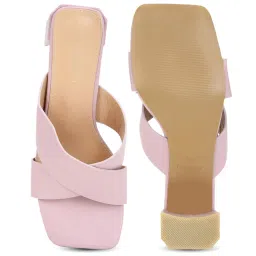 Van Heusen Women's Pink Cross Strap Sandals image 3