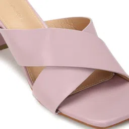 Van Heusen Women's Pink Cross Strap Sandals image 4