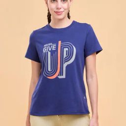 Enamor Medieval Blue Cotton Printed Sports T-Shirt-image-90