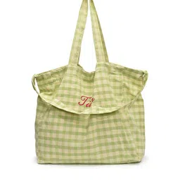 StyleCast x Revolte Women Checked Oversized Shopper Tote Bag-image-23