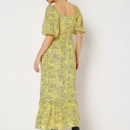 Vero Moda Yellow Floral Print Maxi Dress image 2