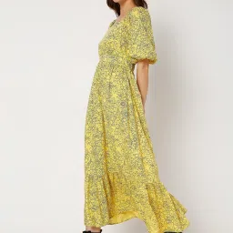 Vero Moda Yellow Floral Print Maxi Dress image 3
