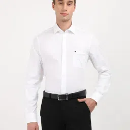 Tommy Hilfiger White Cotton Regular Fit Structured Shirt-picture-32