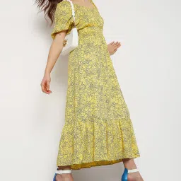 Vero Moda Yellow Floral Print Maxi Dress image 4