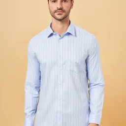 Peregrine By Pantaloons Blue Bonnet Slim Fit Striped Shirt-picture-37