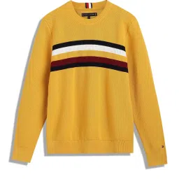 TOMMY HILFIGER Boys Gold Cotton Striped Sweatshirt image 1