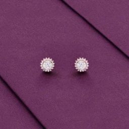 Kai Jewel Sterling Silver Rose Gold Mimalistic Solitaire Stud Earringd-picture-13