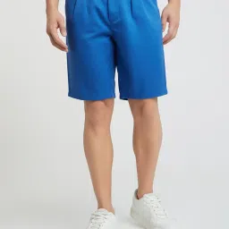 Raymond Blue Cotton Slim Fit Shorts image 1