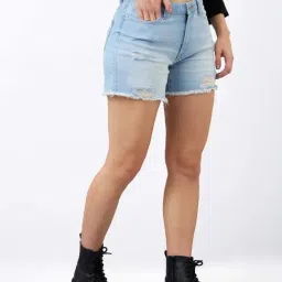 SPYKAR Blue Solid Shorts-picture-41