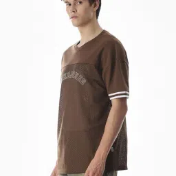 Jack & Jones Brown Cotton Oversized Printed T-Shirt image 3