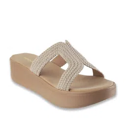 Mochi Women's Beige Casual Wedges image 1
