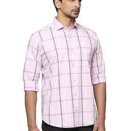 Park Avenue Red Slim Fit Checks Shirt image 4