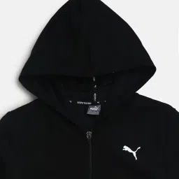 Puma Kids Modern Sports Black Cotton Logo Print Hoodie image 3