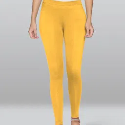 Lyra Yellow Premium Cotton Ankle Length Leggings-picture-16