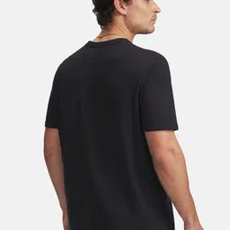 UNDER ARMOUR Hoops Net Brand Logo Drop-Shoulder Sleeves Loose Fit Basketball T-shirt image 2