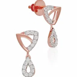 Malabar Gold and Diamonds 18k IGI Certified Diamond Rose Gold Drop Earrings for Women-picture-18