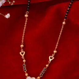 VOJ Gold Plated AD Studded Heart Shaped MangalSutra-picture-13
