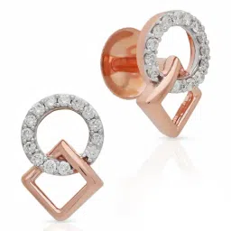 Malabar Gold and Diamonds 18k IGI Certified Diamond Rose Gold Stud Earrings for Women-picture-28