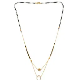 VOJ Gold Plated AD Studded Oval Shaped MangalSutra image 4