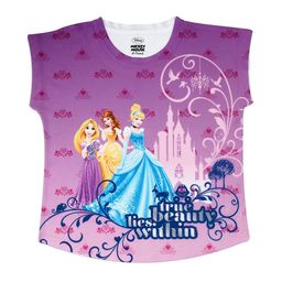 Disney by Wear Your Mind Girls Purple Disney Princess Printed Top-picture-9
