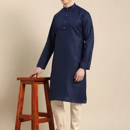 Anouk Men Cotton Solid Kurta image 2