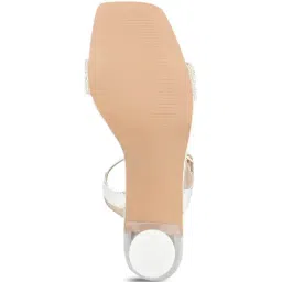 Shoetopia Women's Silver Ankle Strap Sandals image 4