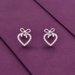 Kai Jewel Sterling Silver Mimalistic Heart Bow Stud Earring-picture-29