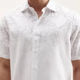 Rare Rabbit White Floral Regular Fit Shirt image 5