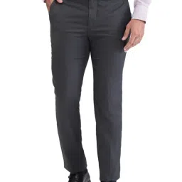 Park Avenue Grey Super Slim Fit Texture Trousers-picture-28