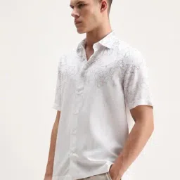 Rare Rabbit White Floral Regular Fit Shirt image 2