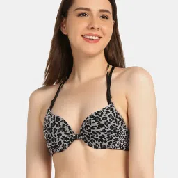 Da Intimo Grey & Black Printed Medium Coverage Bralette image 1