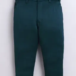 Fourfolds Kids Dark Green Embroidery Three Piece Suit Set image 5