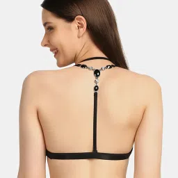 Da Intimo Grey & Black Printed Medium Coverage Bralette image 2