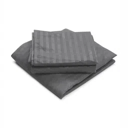 Status Grey Striped 144TC Fitted Solid King Bedsheet with 2 Pillow Covers- 2.2mx2.4m image 5