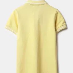 United Colors Of Benetton Yellow Cotton Regular Fit Polo T-Shirt image 2