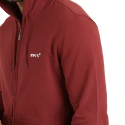 Levi'S Rosewood Red Cotton Regular Fit Hooded SweatShirt image 4