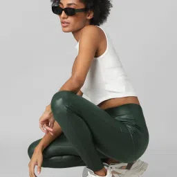 Only Dark Green High Rise Leggings image 4