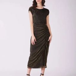 Fablestreet Black Polyester Embellished Shift Dress-picture-29