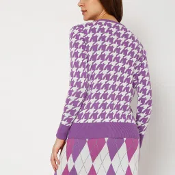 Vero Moda Purple & White Printed Jacket image 2