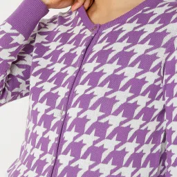 Vero Moda Purple & White Printed Jacket image 5