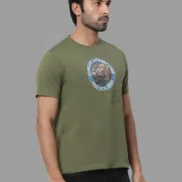 Royal Enfield Olive Regular Fit Print T-Shirt image 3